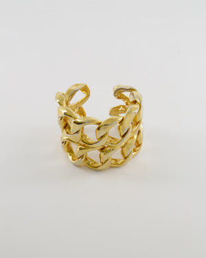 Chanel 2003 Vintage Shiny Gold Chain Bangle Bracelet
