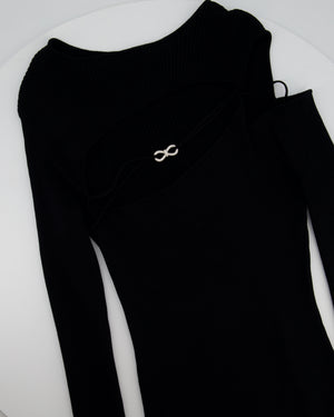 Mach and Mach Black Full Sleeve Chest Cut Out Bow Detail Short Dress Size (UK 12)