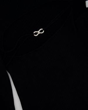 Mach and Mach Black Full Sleeve Chest Cut Out Bow Detail Short Dress Size (UK 12)