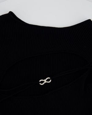 Mach and Mach Black Full Sleeve Chest Cut Out Bow Detail Short Dress Size (UK 12)