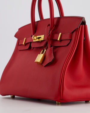 Hermès Birkin 25 Retourne Bag in Rouge Grenat Swift Leather with Gold Hardware