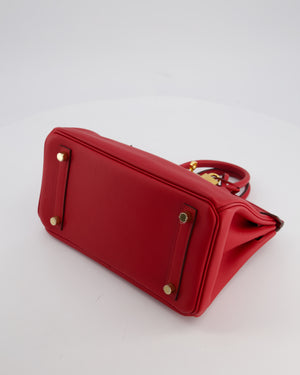 Hermès Birkin 25 Retourne Bag in Rouge Grenat Swift Leather with Gold Hardware