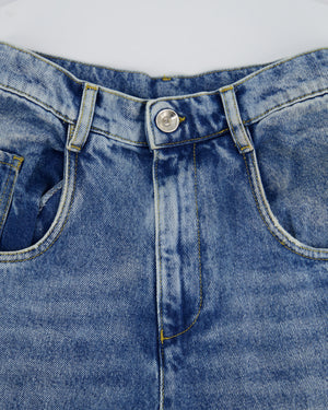 Maison Margiela Blue Wide Leg Jeans with Rips Size FR 38 (UK 10)