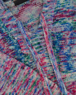 The Elder Statesman Pink Blue and Green Multicolour Hooded Cashmere Jumper Size M (UK 10)