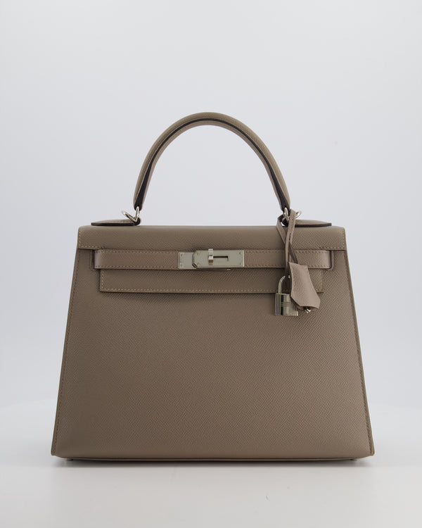 Hermès Kelly 28 Sellier Bag in Gris Asphalt Epsom Leather with Palladium Hardware
