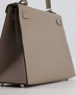 Hermès Kelly 28 Sellier Bag in Gris Asphalt Epsom Leather with Palladium Hardware