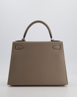 Hermès Kelly 28 Sellier Bag in Gris Asphalt Epsom Leather with Palladium Hardware