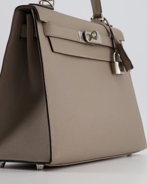 Hermès Kelly 28 Sellier Bag in Gris Asphalt Epsom Leather with Palladium Hardware