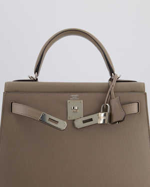 Hermès Kelly 28 Sellier Bag in Gris Asphalt Epsom Leather with Palladium Hardware