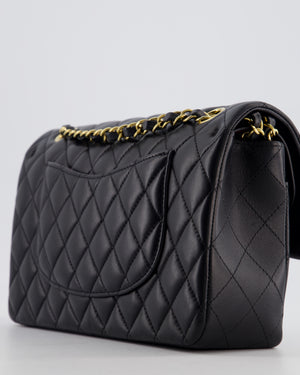 Chanel Black Medium Classic Double Flap Bag in Lambskin Leather with Gold Hardware