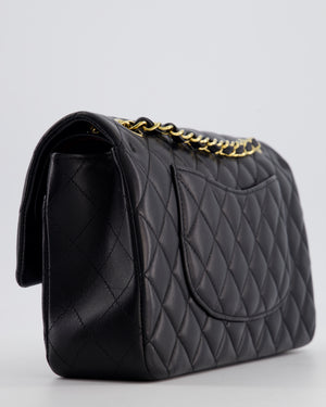 Chanel Black Medium Classic Double Flap Bag in Lambskin Leather with Gold Hardware