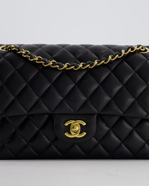 Chanel Black Medium Classic Double Flap Bag in Lambskin Leather with Gold Hardware