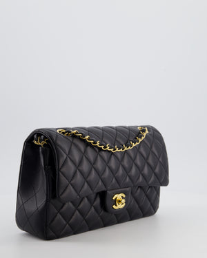 Chanel Black Medium Classic Double Flap Bag in Lambskin Leather with Gold Hardware