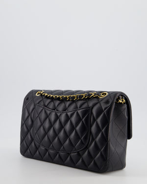 Chanel Black Medium Classic Double Flap Bag in Lambskin Leather with Gold Hardware