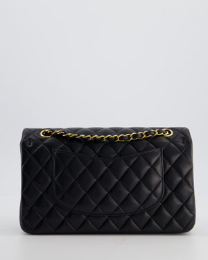 Chanel Black Medium Classic Double Flap Bag in Lambskin Leather with Gold Hardware