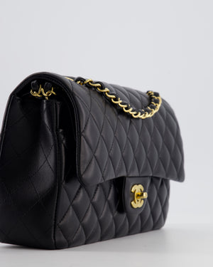 Chanel Black Medium Classic Double Flap Bag in Lambskin Leather with Gold Hardware