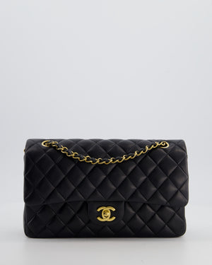 Chanel Black Medium Classic Double Flap Bag in Lambskin Leather with Gold Hardware