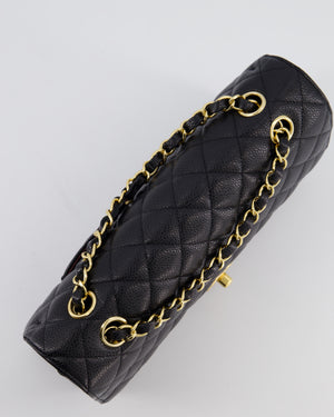 Chanel Black Medium Classic Double Flap Bag in Caviar Leather with Gold Hardware