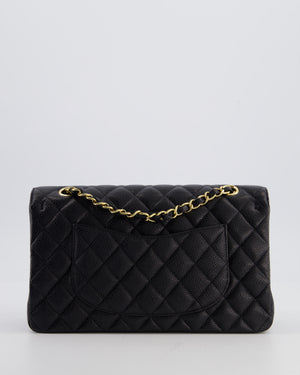 Chanel Black Medium Classic Double Flap Bag in Caviar Leather with Gold Hardware
