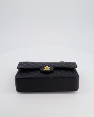 Chanel Black Medium Classic Double Flap Bag in Caviar Leather with Gold Hardware