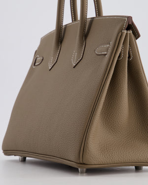 Hermès Birkin 25 Retourne Bag in Etoupe Togo Leather with Palladium Hardware