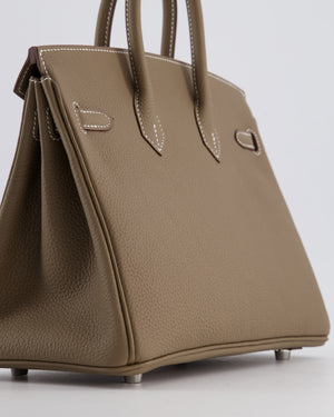 Hermès Birkin 25 Retourne Bag in Etoupe Togo Leather with Palladium Hardware