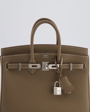 Hermès Birkin 25 Retourne Bag in Etoupe Togo Leather with Palladium Hardware