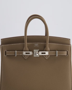 Hermès Birkin 25 Retourne Bag in Etoupe Togo Leather with Palladium Hardware