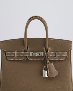 Hermès Birkin 25 Retourne Bag in Etoupe Togo Leather with Palladium Hardware