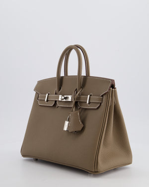 Hermès Birkin 25 Retourne Bag in Etoupe Togo Leather with Palladium Hardware