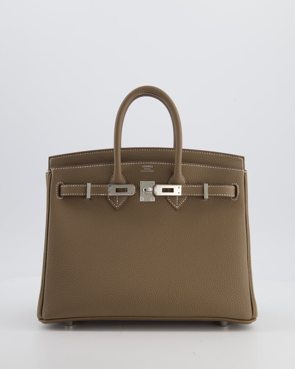 Hermès Birkin 25 Retourne Bag in Etoupe Togo Leather with Palladium Hardware