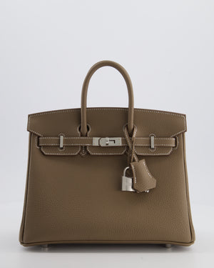 Hermès Birkin 25 Retourne Bag in Etoupe Togo Leather with Palladium Hardware