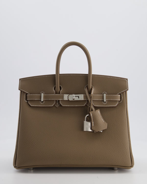 Hermès Birkin 25 Retourne Bag in Etoupe Togo Leather with Palladium Hardware