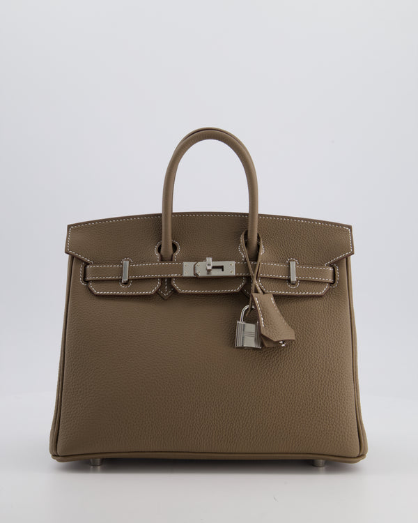 Hermès Birkin 25 Retourne Bag in Etoupe Togo Leather with Palladium Hardware