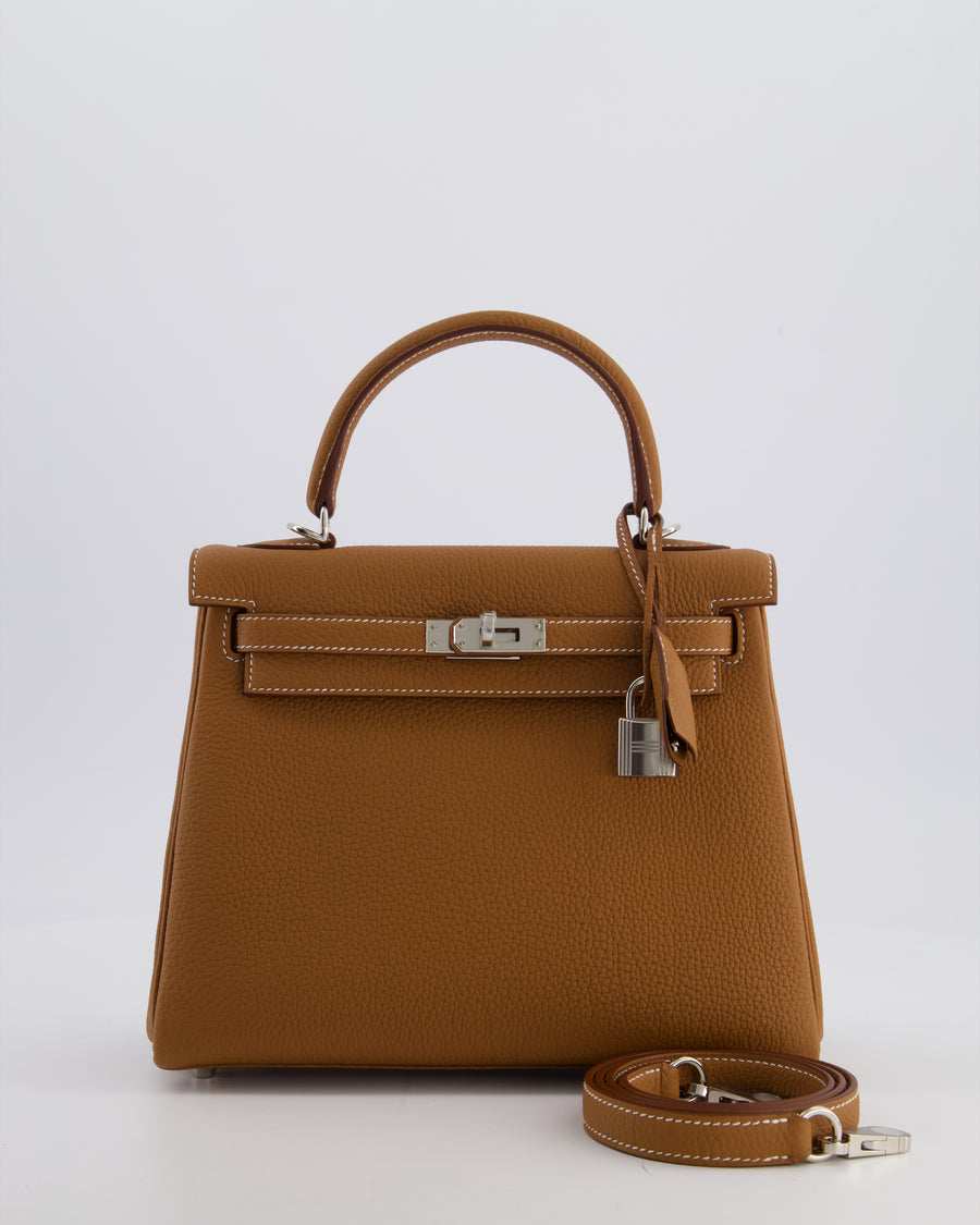 *RARE* Hermès Kelly Bag 25cm in Gold with Togo Leather and Palladium Hardware