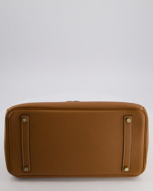 Hermès Birkin 35 Retourne Bag in Gold Togo Leather with Gold Hardware