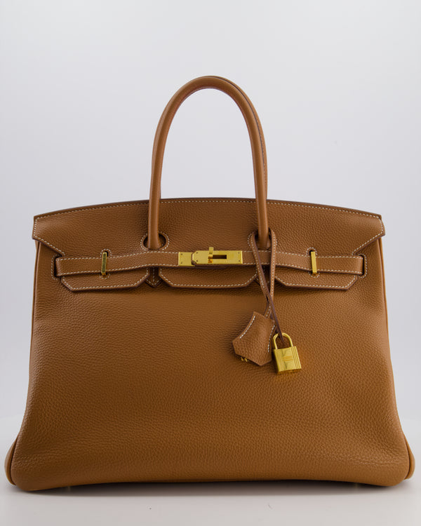 Hermès Birkin 35 Retourne Bag in Gold Togo Leather with Gold Hardware