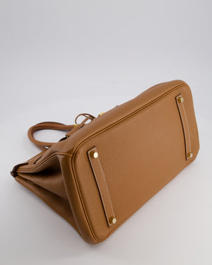 Hermès Birkin 35 Retourne Bag in Gold Togo Leather with Gold Hardware