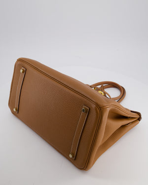 Hermès Birkin 35 Retourne Bag in Gold Togo Leather with Gold Hardware