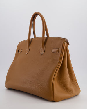 Hermès Birkin 35 Retourne Bag in Gold Togo Leather with Gold Hardware