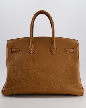 Hermès Birkin 35 Retourne Bag in Gold Togo Leather with Gold Hardware