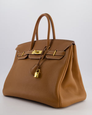 Hermès Birkin 35 Retourne Bag in Gold Togo Leather with Gold Hardware