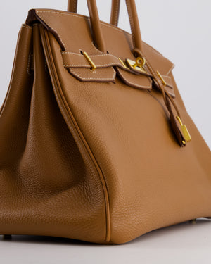 Hermès Birkin 35 Retourne Bag in Gold Togo Leather with Gold Hardware
