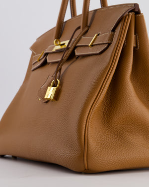 Hermès Birkin 35 Retourne Bag in Gold Togo Leather with Gold Hardware