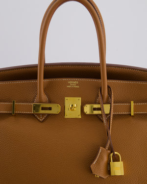 Hermès Birkin 35 Retourne Bag in Gold Togo Leather with Gold Hardware