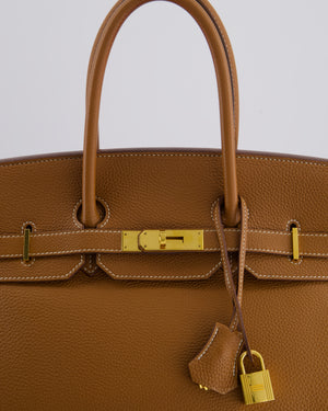 Hermès Birkin 35 Retourne Bag in Gold Togo Leather with Gold Hardware