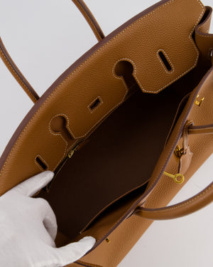 Hermès Birkin 35 Retourne Bag in Gold Togo Leather with Gold Hardware