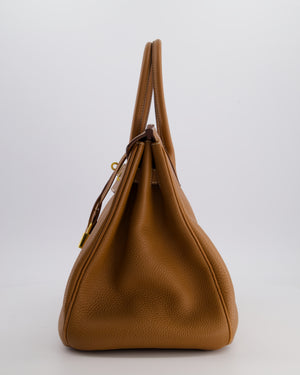 Hermès Birkin 35 Retourne Bag in Gold Togo Leather with Gold Hardware