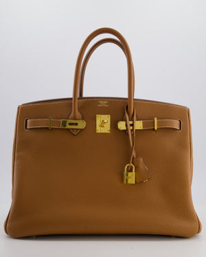 Hermès Birkin 35 Retourne Bag in Gold Togo Leather with Gold Hardware