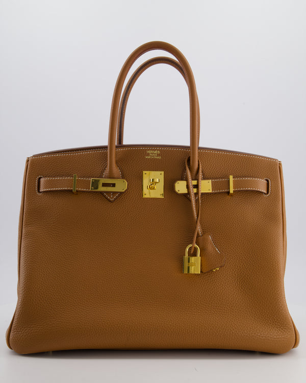 Hermès Birkin 35 Retourne Bag in Gold Togo Leather with Gold Hardware